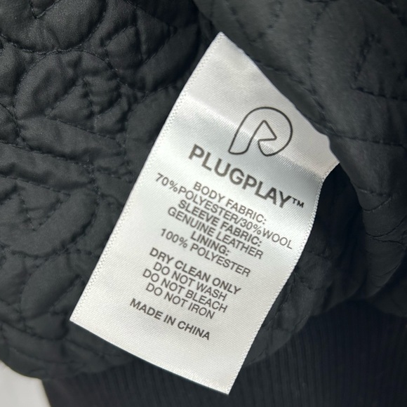 Black Varsity Jacket L Streetwear Oversized Y2K Letterman Bomber (PlugPlay) - Picture 14 of 15